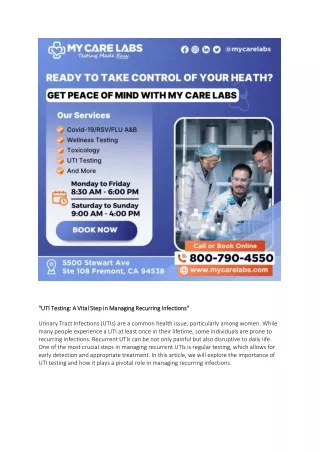 uti testing a vital step in managing recurring