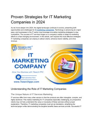 Proven Strategies for IT Marketing Companies in 2024