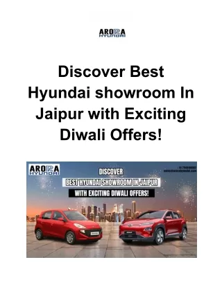 Discover Best Hyundai showroom In Jaipur with Exciting Diwali Offers