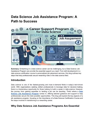 Data Science Job Assistance Program - A Path to Success