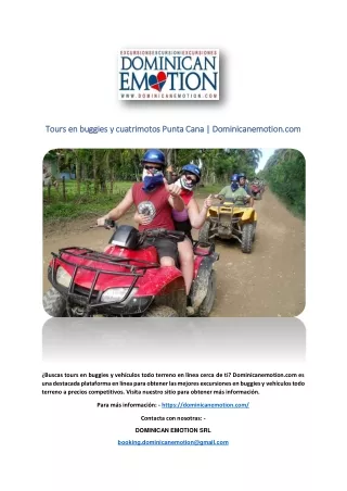 Tours en buggies y cuatrimotos Punta Cana | Dominicanemotion.com