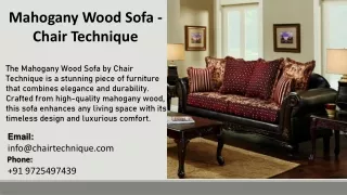 Mahogany Wood Sofa - Chair Technique