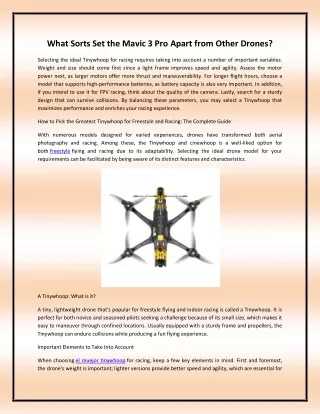 What Sorts Set the Mavic 3 Pro Apart from Other Drones