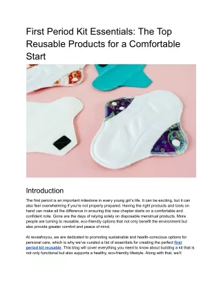 First Period Kit Essentials_ The Top Reusable Products for a Comfortable Start