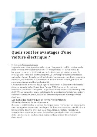 Avantages voiture électrique : Économies et écologie