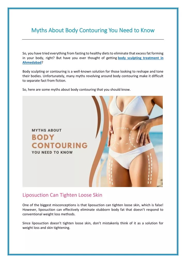 myths about body contouring you need to know