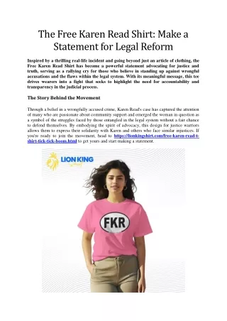 The Free Karen Read Shirt: Make a Statement for Legal Reform