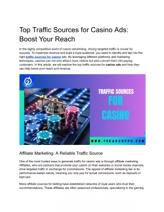 Top Traffic Sources for Casino Ads_ Boost Your Reach