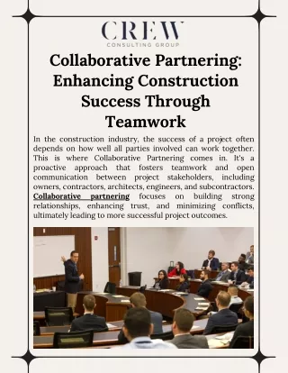 Enhance Project Success with Collaborative Partnering