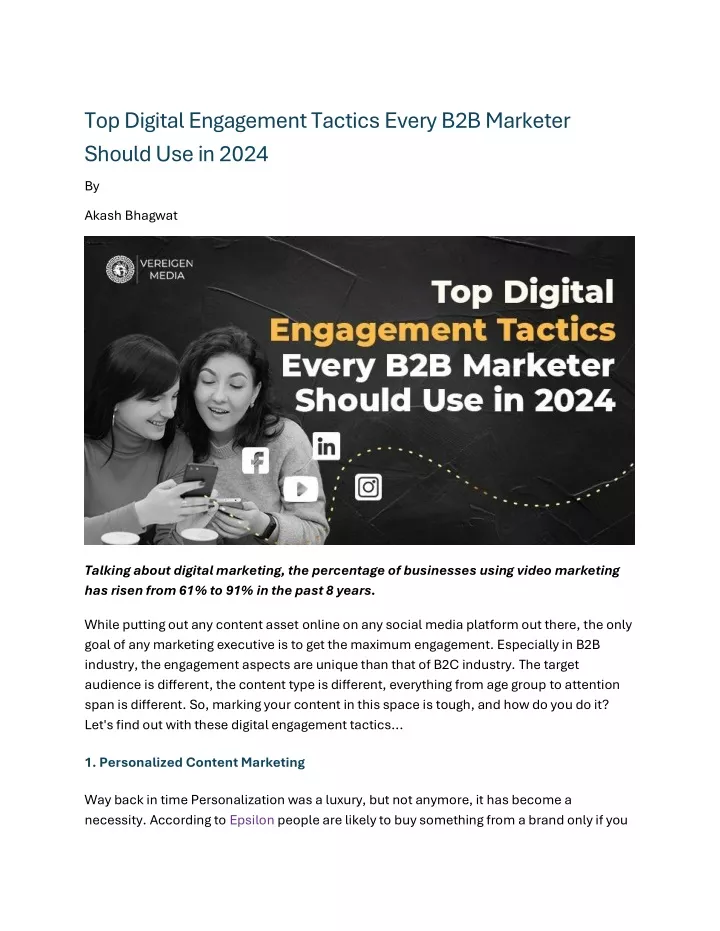 top digital engagement tactics every b2b marketer