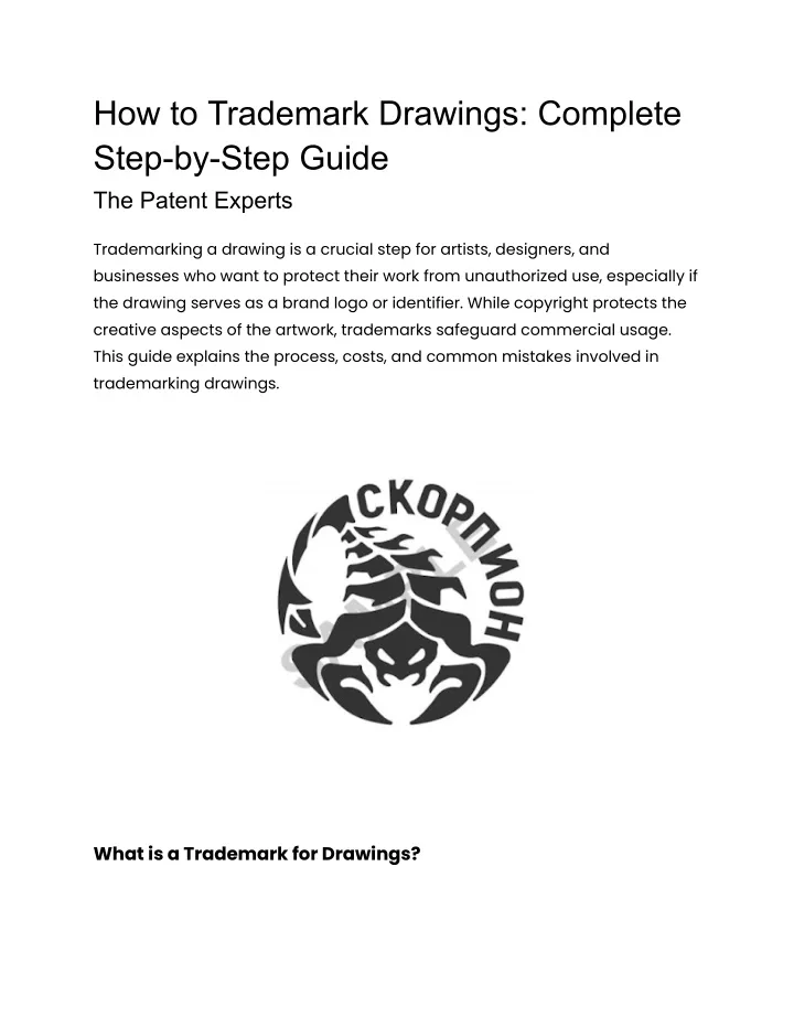 how to trademark drawings complete step by step