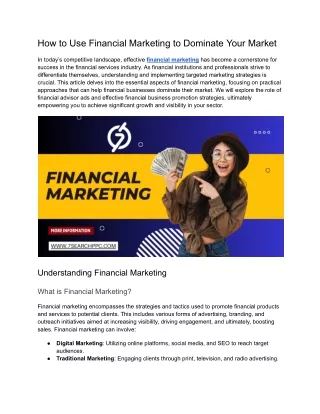 how to use financial marketing to dominate your