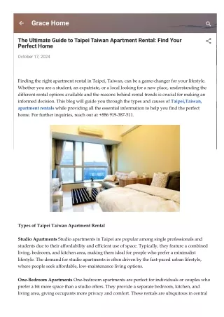 The Ultimate Guide to Taipei Taiwan Apartment Rental: Find Your Perfect Home