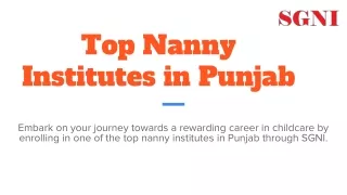 Top Nanny Institutes in Punjab