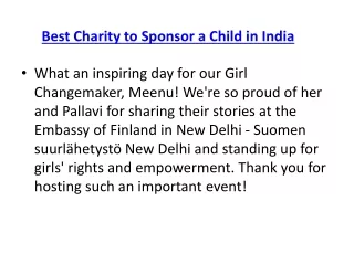 Best Charity to Sponsor a Child in India