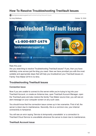 How To Resolve Troubleshooting TreeVault Issues