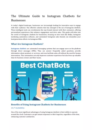 The Ultimate Guide to Instagram Chatbots for Businesses
