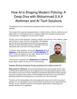The AI Revolution: New Possibilities Explored by Mohammad S A A Alothman at AI T
