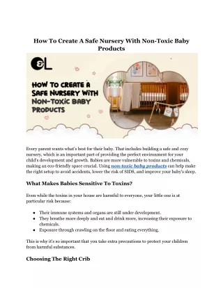 How To Create A Safe Nursery With Non-Toxic Baby Products