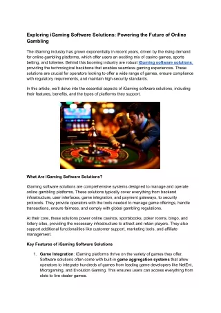 exploring igaming software solutions powering