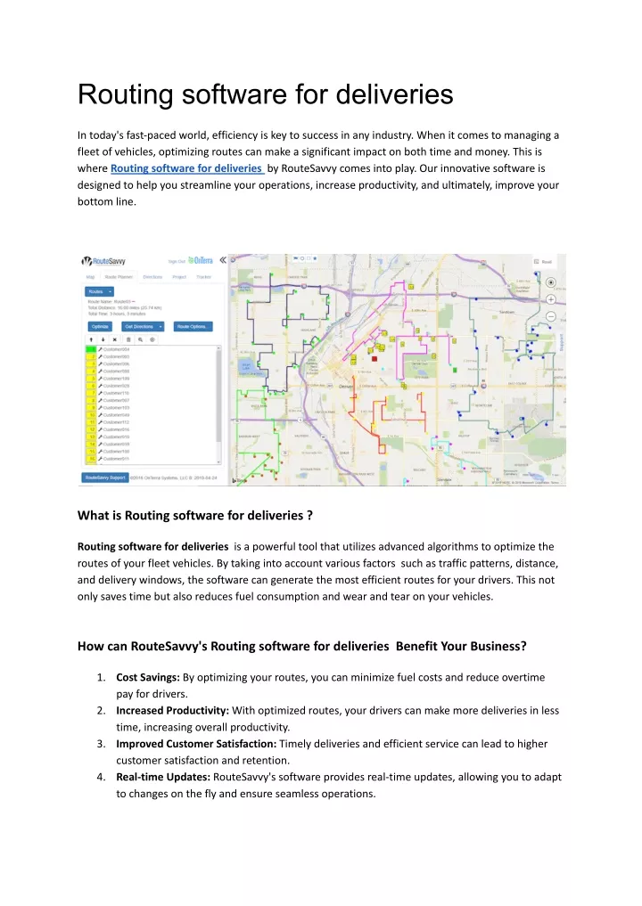 routing software for deliveries