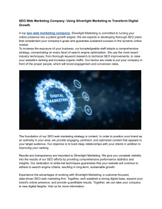SEO Web Marketing Company_ Using Silverlight Marketing to Transform Digital Growth
