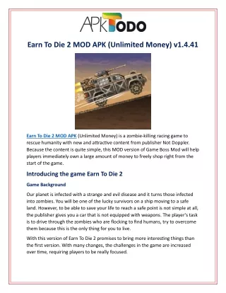Earn To Die 2 MOD APK (Unlimited Money) v1.4.41