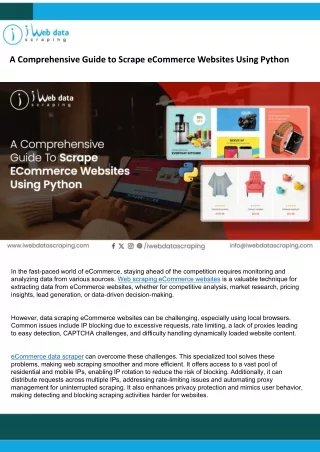 A Comprehensive Guide to Scrape eCommerce Websites Using Python