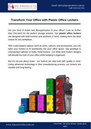 Transform Your Office with Plastic Office Lockers