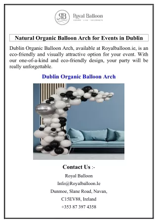 Natural Organic Balloon Arch for Events in Dublin