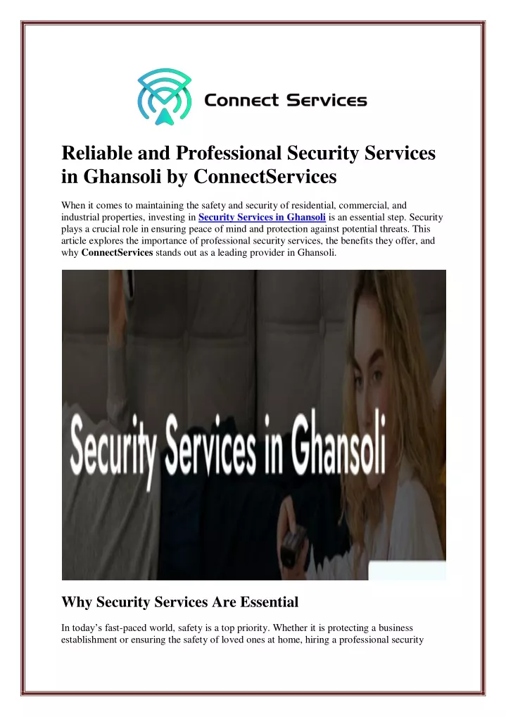 reliable and professional security services