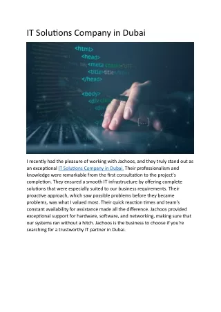 IT Solutions Company in Dubai