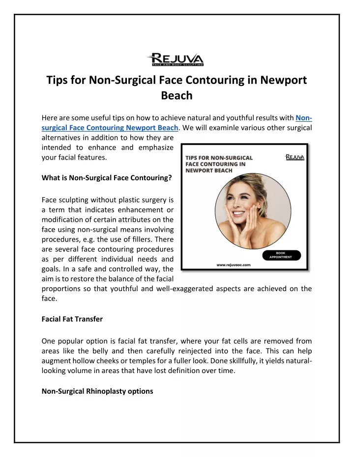 tips for non surgical face contouring in newport