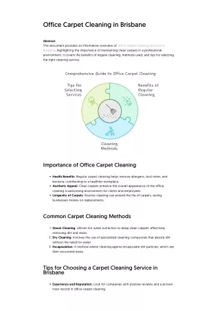 Office Carpet Cleaning in Brisbane