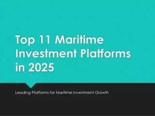 Top Maritime Investment Platforms in 2025