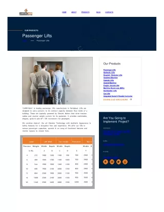 Passenger Lifts  Passenger Elevator Manufacturers