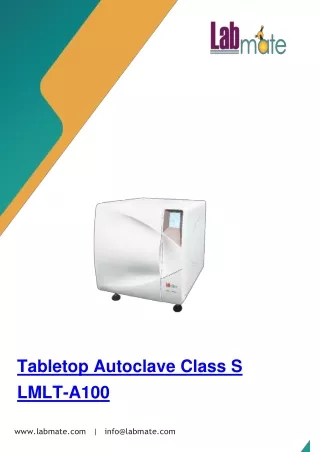 Tabletop Autoclave Class S LMLT-A100