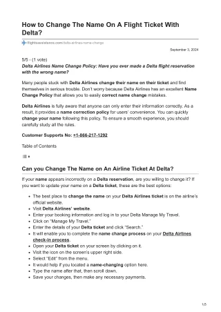 Delta Airlines Name Change Policy