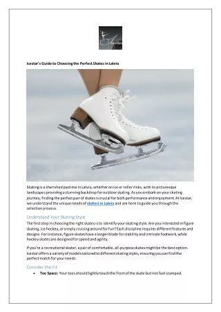 Icestar's Guide to Choosing the Perfect Skates in Latvia