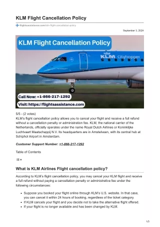 KLM Flight Cancellation Policy