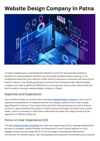 Website designing company in Patna