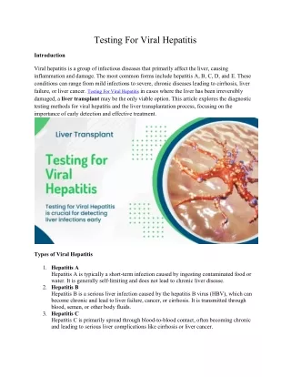 testing for viral hepatitis