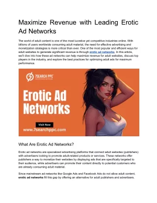maximize revenue with leading erotic ad networks