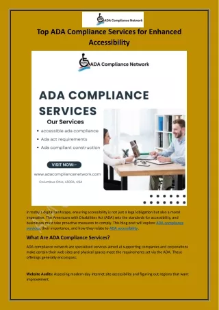 Top ADA Compliance Services for Enhanced Accessibility