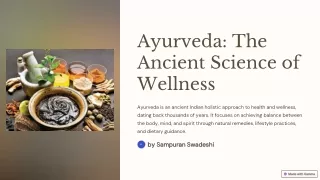 Sampuran Swadeshi; The Symbol Of Ancient Ayurveda