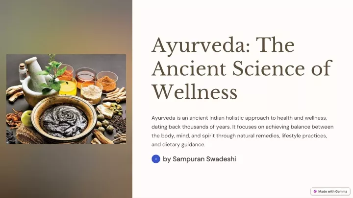 ayurveda the ancient science of wellness