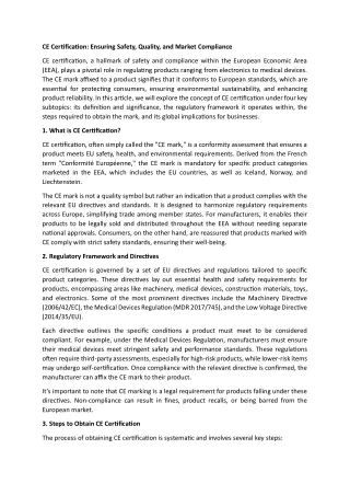 ce certification ensuring safety quality