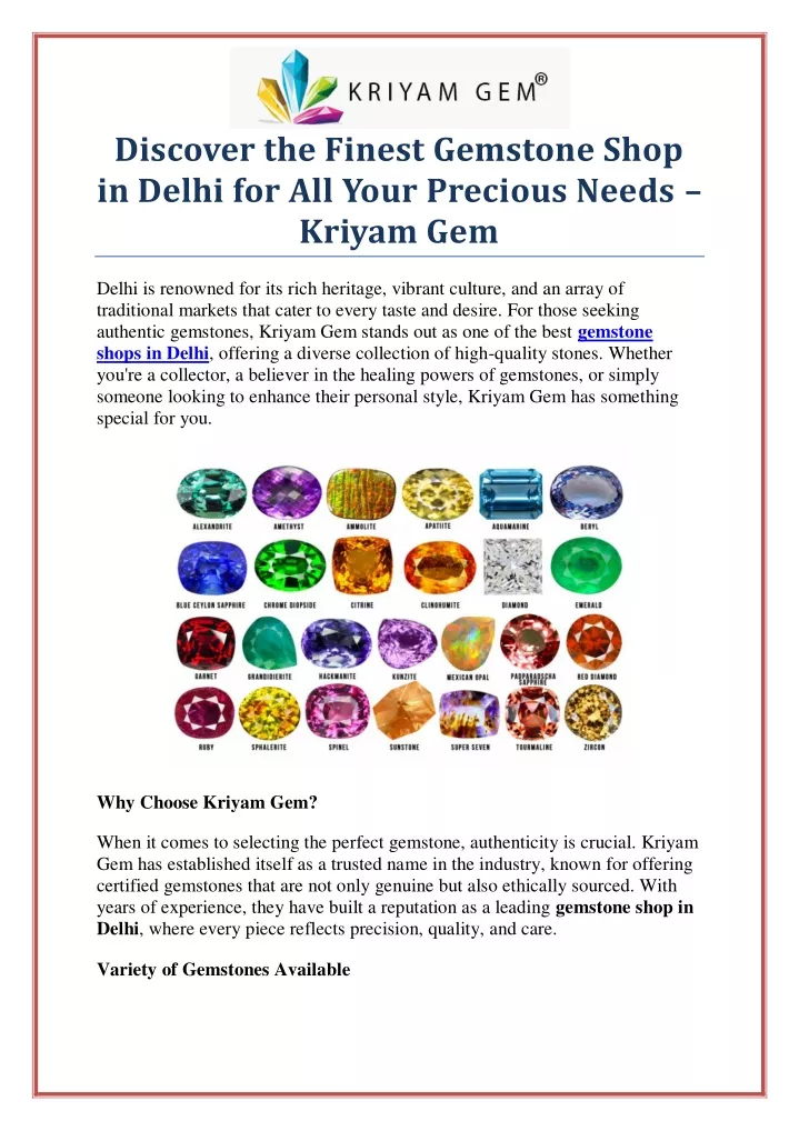 discover the finest gemstone shop in delhi