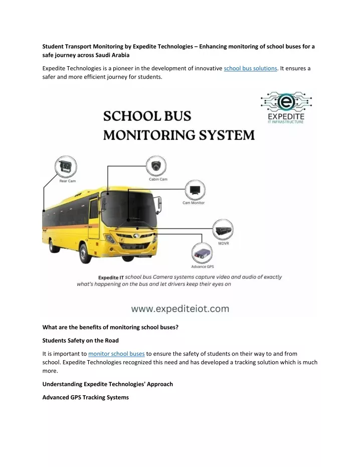 student transport monitoring by expedite