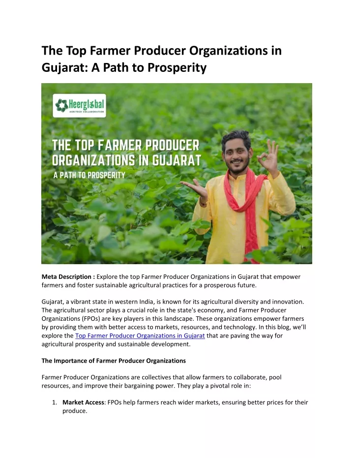 the top farmer producer organizations in gujarat